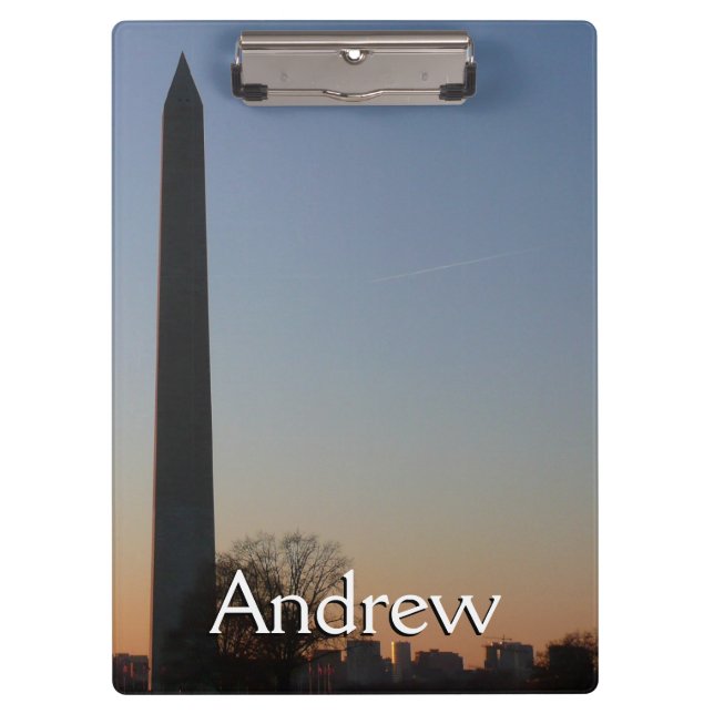 Porte-bloc Monument Washington au coucher du soleil à DC (Devant)