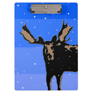 Porte-bloc Moose en hiver - Art original de la faune