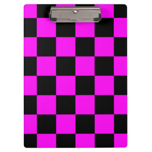 Porte-bloc Motif à carreaux à damier noir et violet