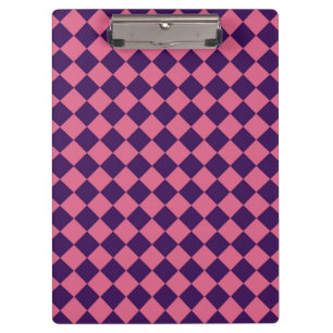 Porte-bloc Motif à carreaux diamant rose violet 