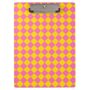 Porte-bloc Motif à carreaux en diamant Harlequin jaune rose