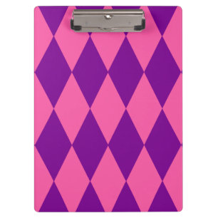 Porte-bloc Motif à carreaux Harlequin rose et violet