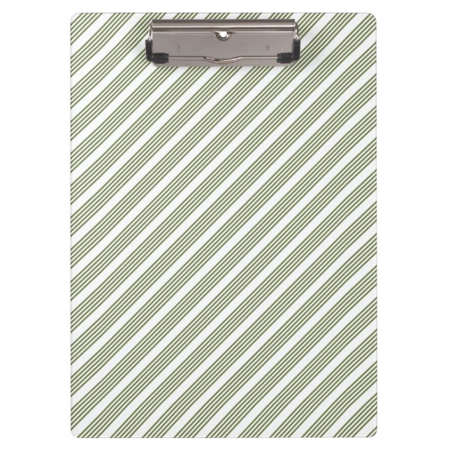 Porte-bloc Motif à cinq bandes vert et blanc olive (Devant)