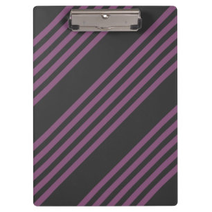 Porte-bloc Motif à cinq rayures mauve et charbon