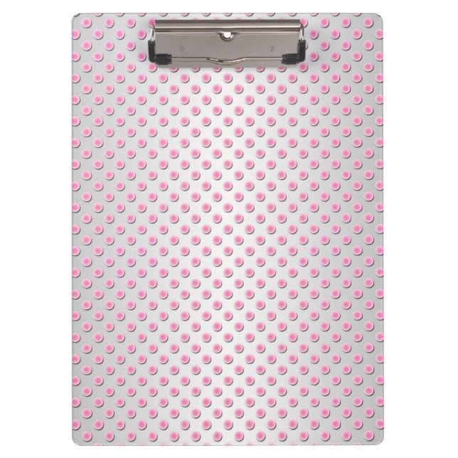 Porte-bloc Motif à pois rose et blanc argenté (Devant)