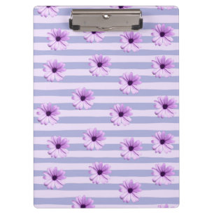 Porte-bloc Motif à rayures pastel avec des marguerites