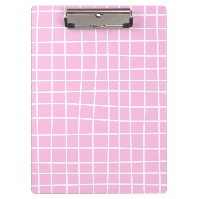 Porte-bloc Motif Abstrait de Grille Rose Douce (Devant)