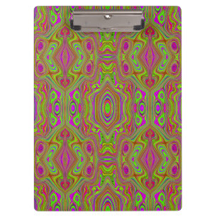 Porte-bloc Motif Abstrait Magenta Chartreuse Rétro Tripant