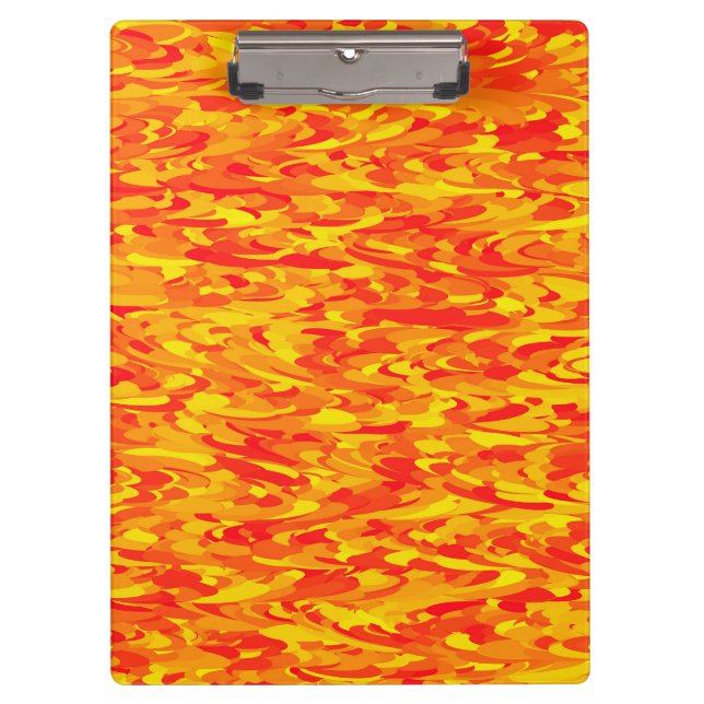 Porte-bloc Motif Abstrait orange rouge jaune (Devant)
