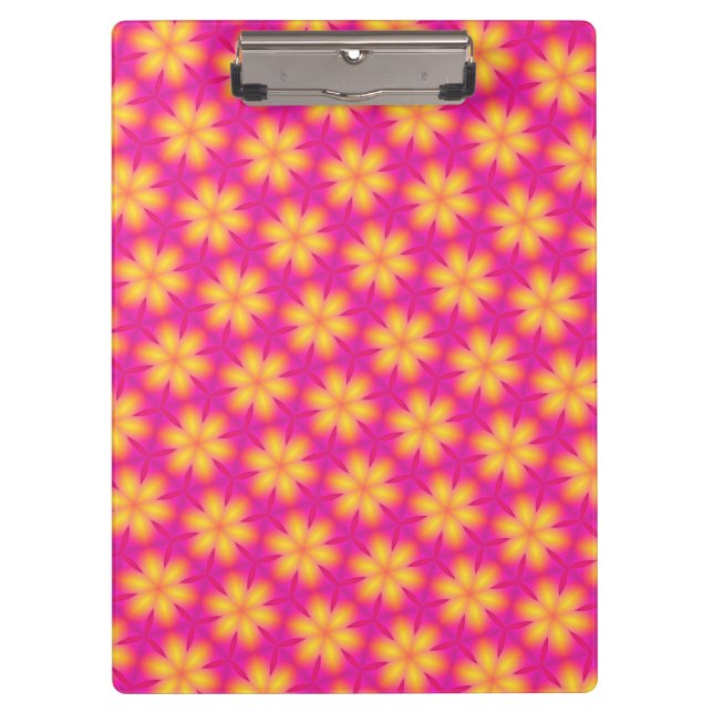 Porte-bloc Motif Abstrait rose et jaune vif (Devant)