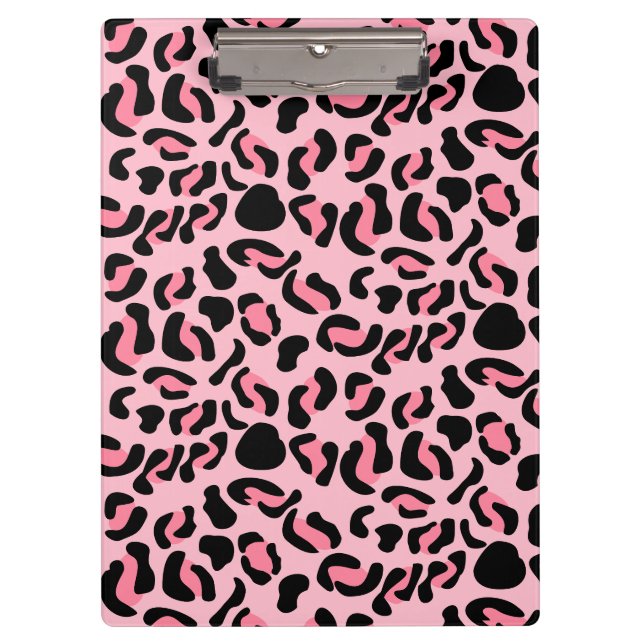 Porte-bloc Motif animal léopard rose moderne (Devant)
