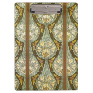 Porte-bloc Motif Art Nouveau de lys et d'insectes de couleur