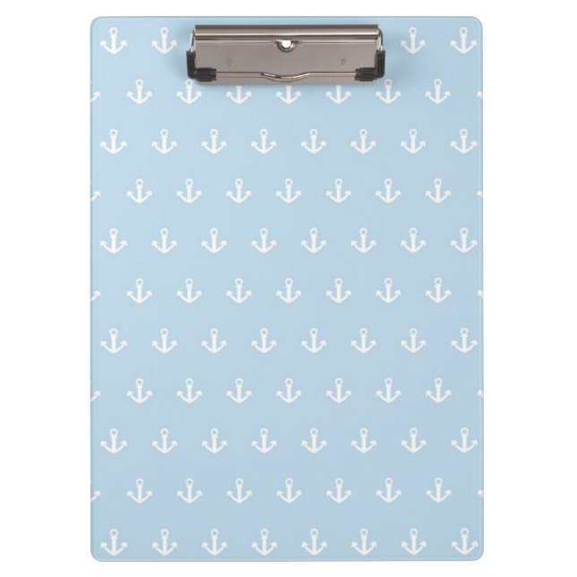 Porte-bloc Motif avec les ancres blanches sur le bleu (Devant)