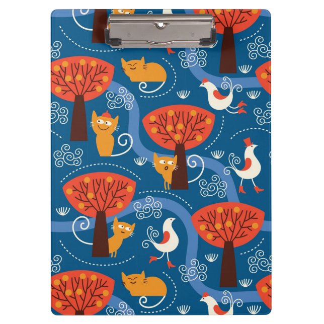 Porte-bloc motif avec les chats et les oiseaux mignons (Devant)