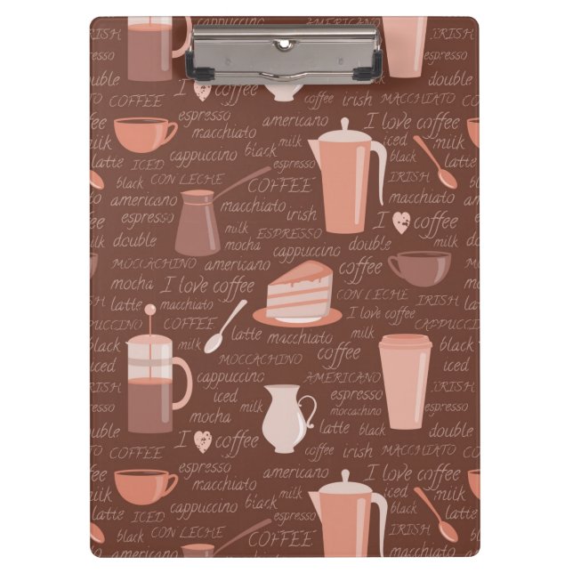 Porte-bloc Motif avec les éléments relatifs de café (Devant)