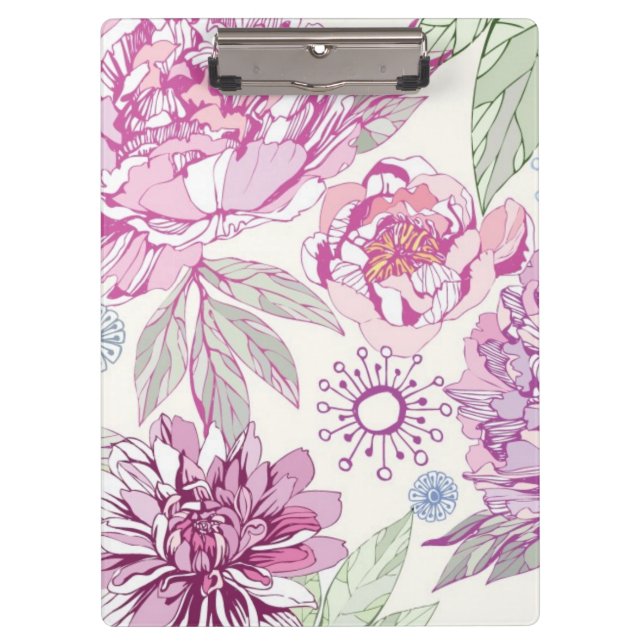 Porte-bloc Motif avec les fleurs roses (Devant)