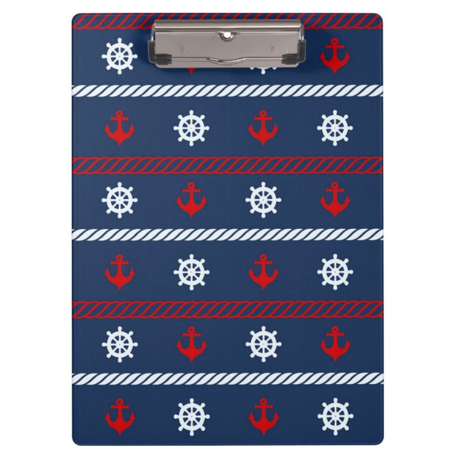 Porte-bloc Motif blanc et bleu rouge d'océan (Devant)