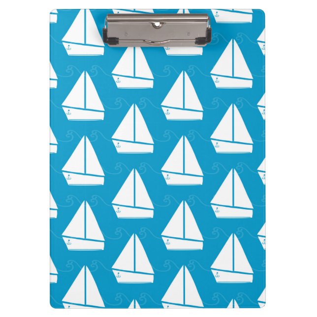 Porte-bloc Motif bleu-clair de voilier (Devant)