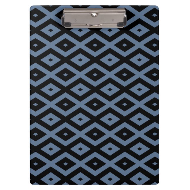 Porte-bloc Motif bleu gris et noir diamant (Devant)