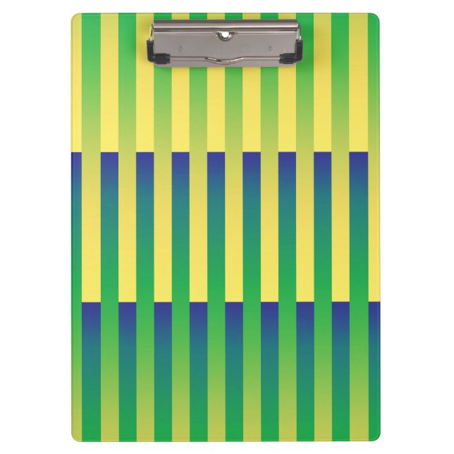 Porte-bloc Motif bleu jaune vert rayé (Devant)
