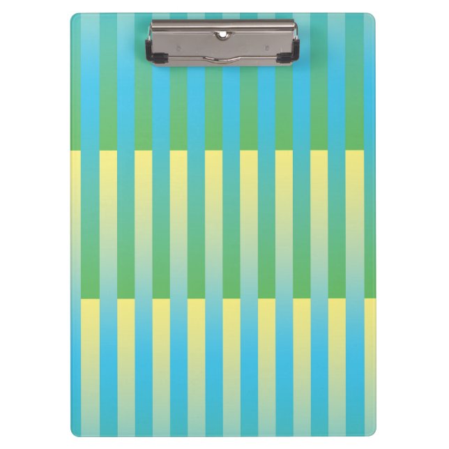 Porte-bloc Motif bleu jaune vert rayé (Devant)
