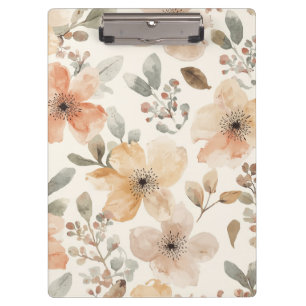 Porte-bloc Motif botanique floral aquarelle pêche beige