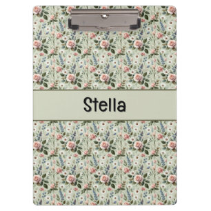 Porte-bloc Motif botanique floral pastel vintage