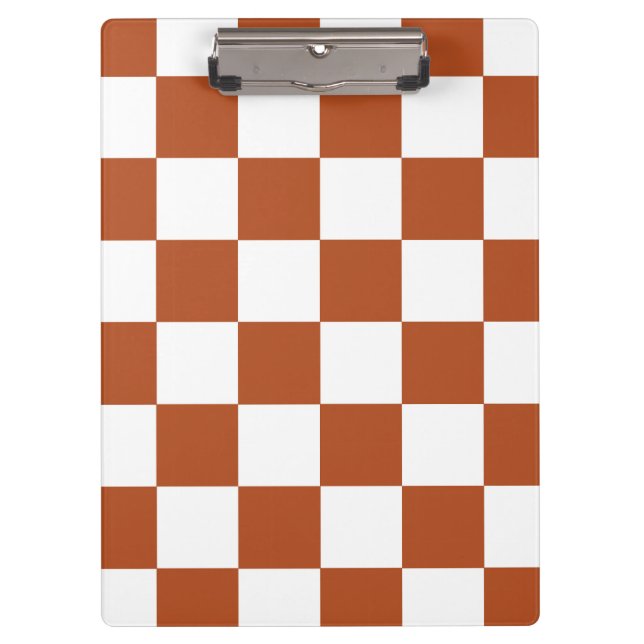 Porte-bloc Motif Brown blanc À damiers chèque (Devant)