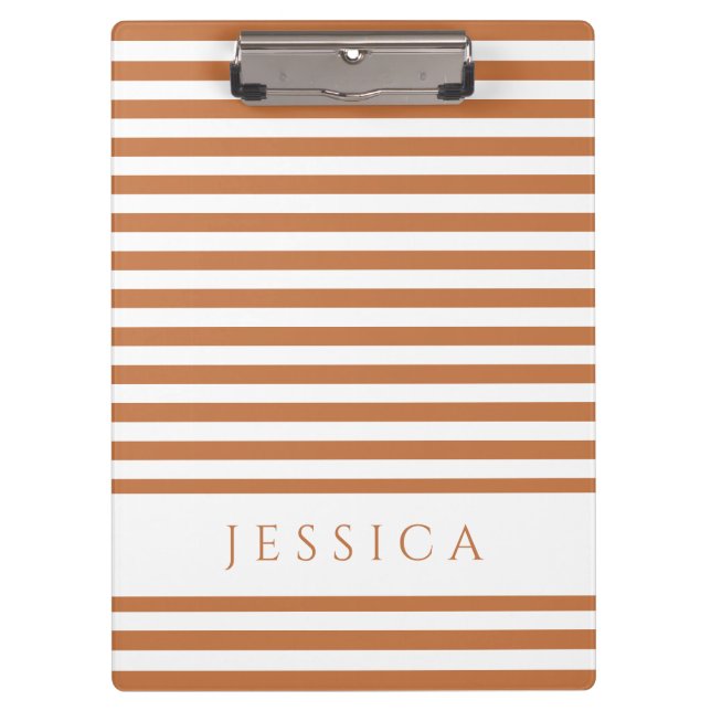 Porte-bloc Motif Brown Orange Et Blanc Grillé Nom (Devant)