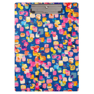 Porte-bloc Motif carré abstrait peint de couleurs vives