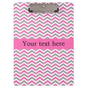 Porte-bloc Motif chaud rose et gris Chevron