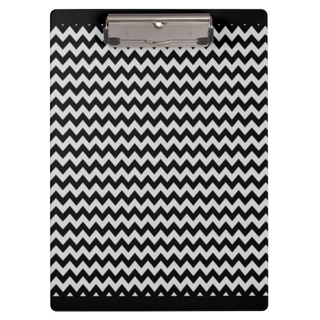 Porte-bloc Motif Chevron Zigzag noir et blanc (Devant)