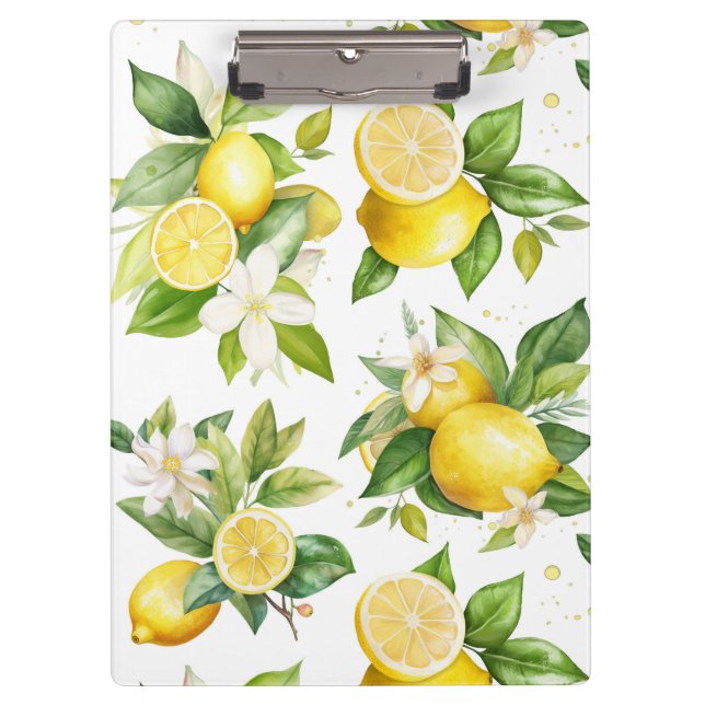 Porte-bloc Motif citron, Fleurs de citron, Feuilles, Citrus (Devant)
