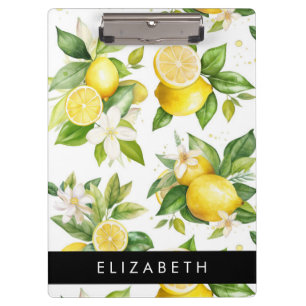 Porte-bloc Motif citron, Fleurs de citron, Feuilles, Votre No