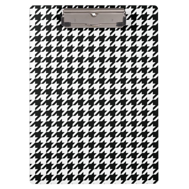 Porte-bloc Motif classique en Houndstooth : Noir & Blanc Vint (Devant)