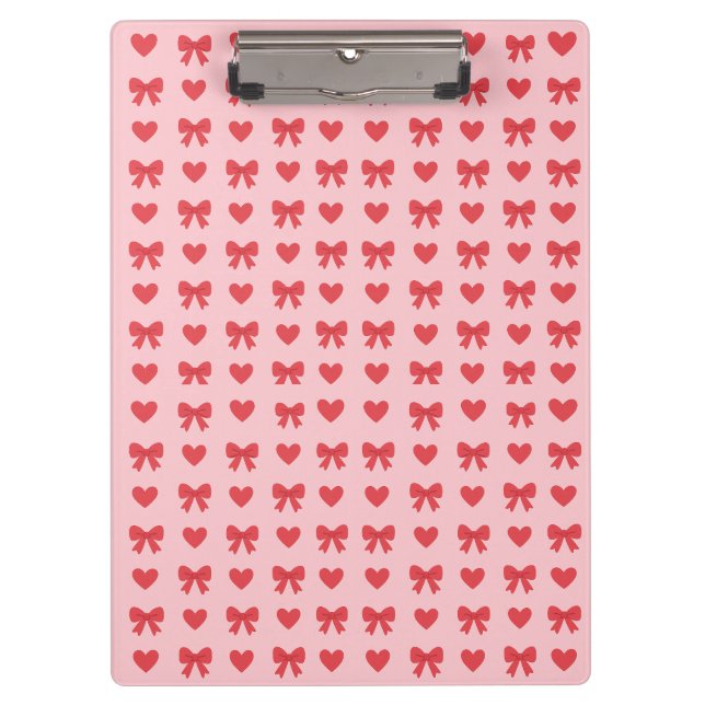 Porte-bloc Motif Cœurs Roses et Rubans Doux (Devant)
