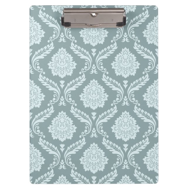 Porte-bloc Motif damassé rococo canard bleu sarcelle (Devant)