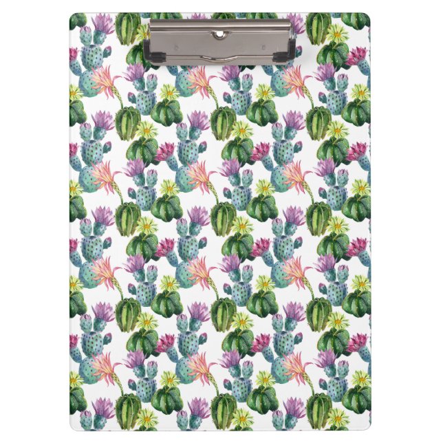 Porte-bloc Motif d'art de cactus d'aquarelle (Devant)