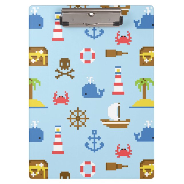 Porte-bloc Motif d'art de mer de pixel (Devant)