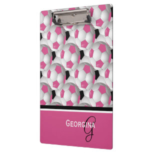 Porte-bloc Motif de balle de soccer rose Monogram