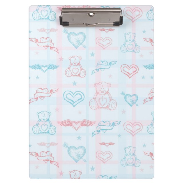 Porte-bloc motif de bébé avec l'ours de nounours (Devant)