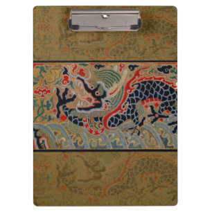 Porte-bloc Motif de broderie en soie de dragon chinois antiqu