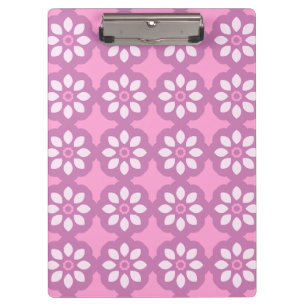 Porte-bloc Motif de carreaux rétro Fleur rose