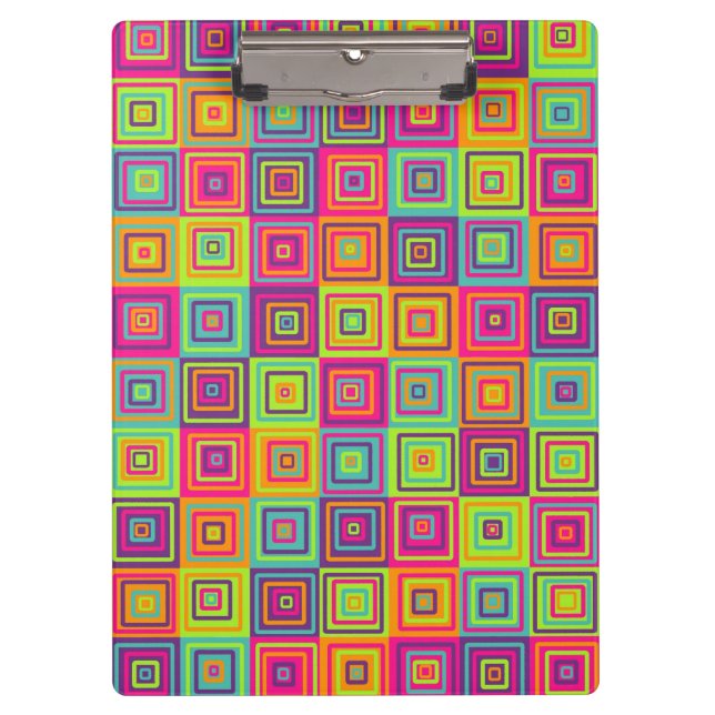 Porte-bloc Motif de carrés colorés (Devant)