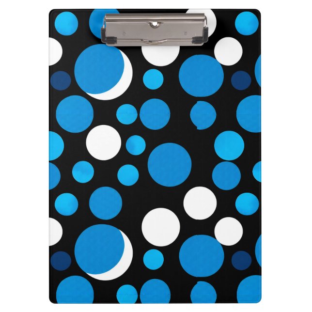 Porte-bloc Motif de cercles bleus et blancs (Devant)