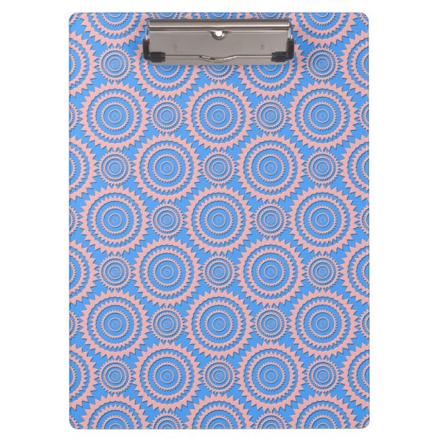 Porte-bloc Motif de cercles géométriques rose et bleu (Devant)