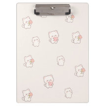 Motif de chat blanc mignon – Cœurs et fleurs Kawai