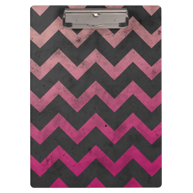 Porte-bloc Motif de chevron gris foncé rose magenta (Devant)