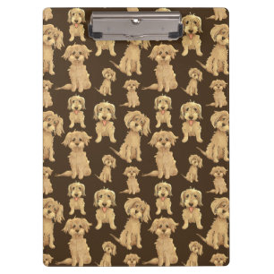 Porte-bloc Motif de chien Brown labradoodle doré