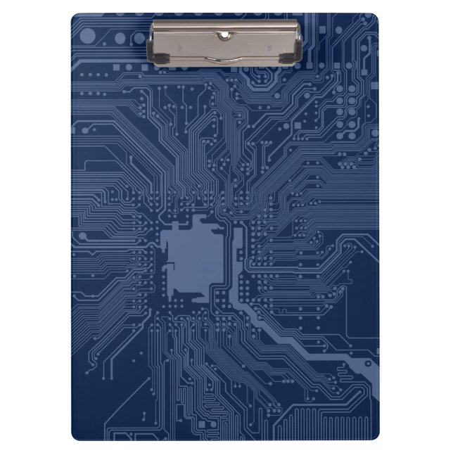Porte-bloc Motif de circuit Geek bleu (Devant)